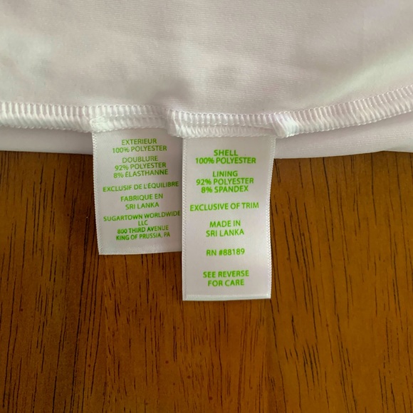 Lilly Pulitzer Matteo One Shoulder Top SZ XXS Sea Urchin Terry Lace - Picture 11 of 12